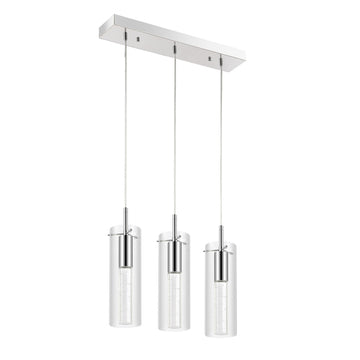 Mium Modern Style Iron/Crystal/Glass Integrated LED Linear Pendant - JONATHAN Y